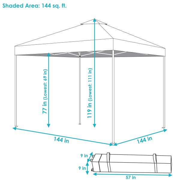 Premium Pop-Up Canopy with Rolling Carry Bag - Image 3