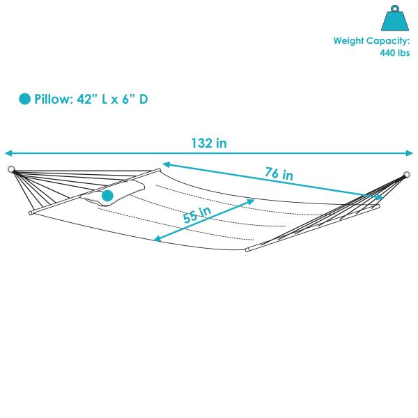 2-Person Quilted Hammock with Bolster Pillow - Image 10