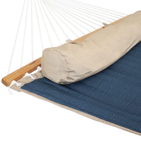 2-Person Quilted Hammock with Bolster Pillow - Image 13