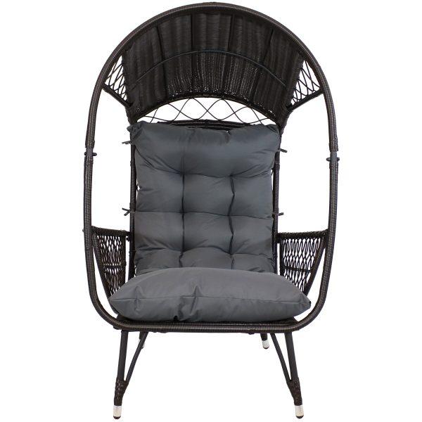 Shaded Comfort Wicker Outdoor Egg Chair with Legs - 56.5 H - Image 8