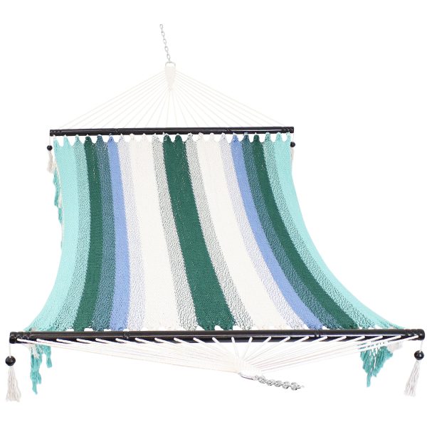 Woven Double Hammock with Spreader Bars