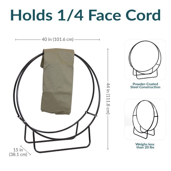 Firewood Log Hoop Rack with Cover - Image 3