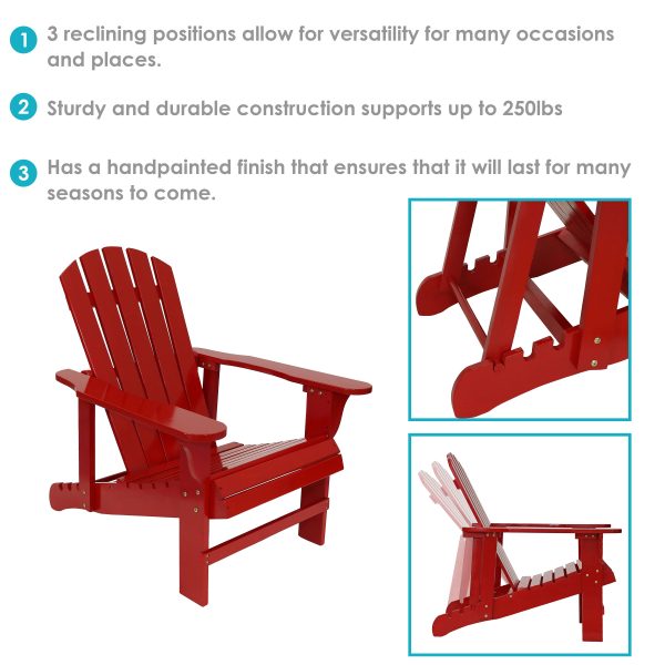 Wooden Outdoor Adirondack Chair with Adjustable Backrest - Image 14