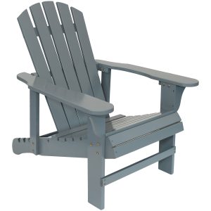 Wooden Outdoor Adirondack Chair with Adjustable Backrest