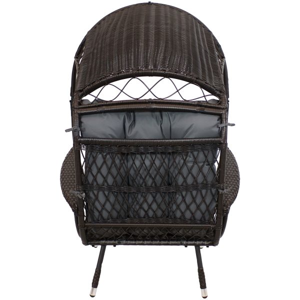 Shaded Comfort Wicker Outdoor Egg Chair with Legs - 56.5 H - Image 9