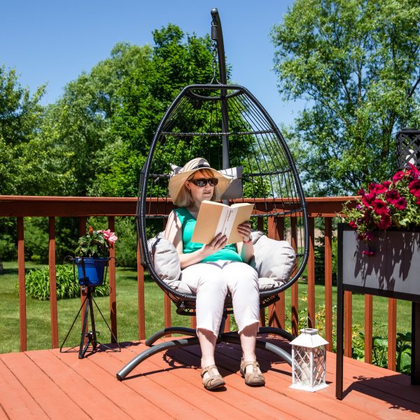 Oliver Hanging Egg Chair with Seat Cushions - 48 - Image 7
