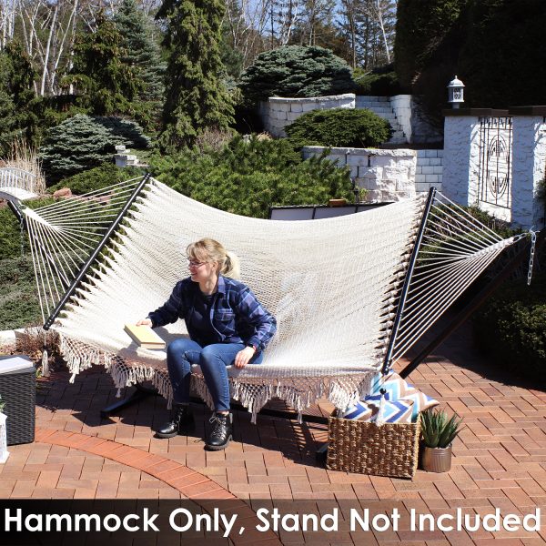 Woven Double Hammock with Spreader Bars - Image 13