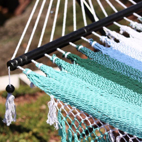 Woven Double Hammock with Spreader Bars - Image 7