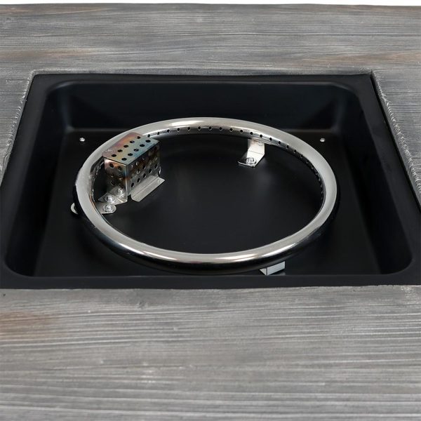 Outdoor 30 Square Propane Gas Fire Pit Table with Lava Rocks - Image 7