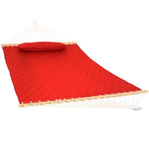2-Person Quilted Hammock with Bolster Pillow