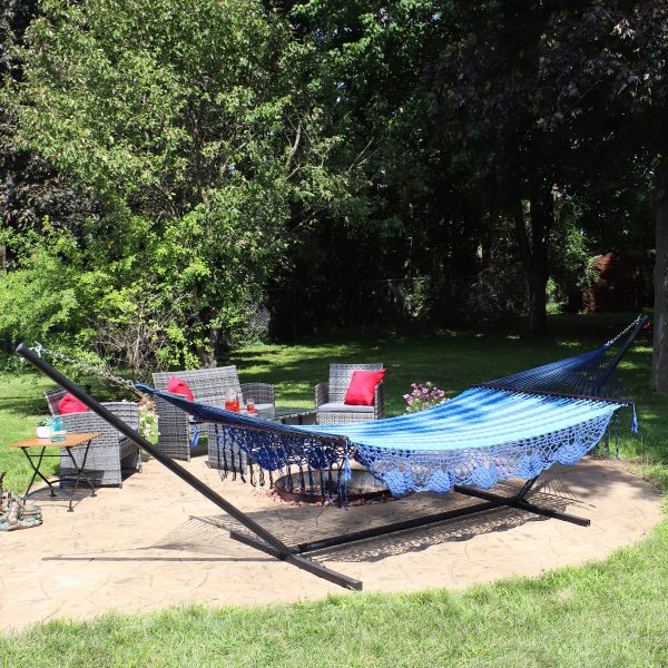 Deluxe American Style Mayan Hammock & 15' Hammock Stand - Image 4