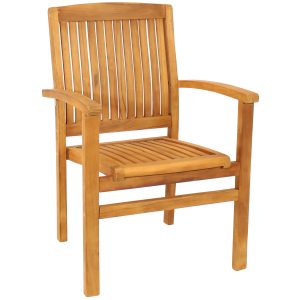 Teak Wood Stackable Outdoor Patio Dining Chair