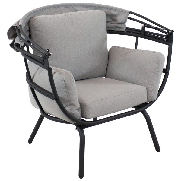 Modern Luxury Patio Egg Chair with Canopy - Image 8