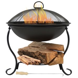 Elegant Steel Fire Pit with Spark Screen - 18