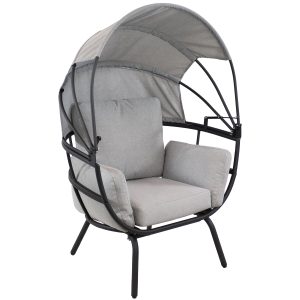 Modern Luxury Patio Egg Chair with Canopy