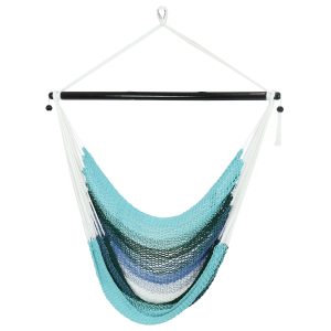 Polyester Caribbean Hanging Hammock Chair - Lagoon Stripes