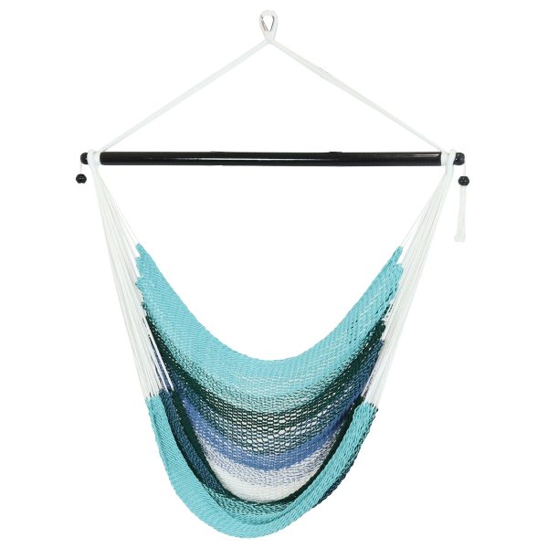Polyester Caribbean Hanging Hammock Chair - Lagoon Stripes
