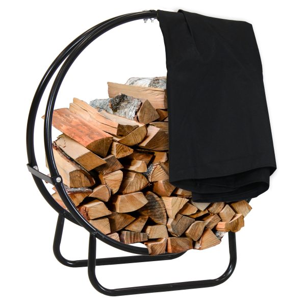 Firewood Log Hoop Rack with Cover - Image 10