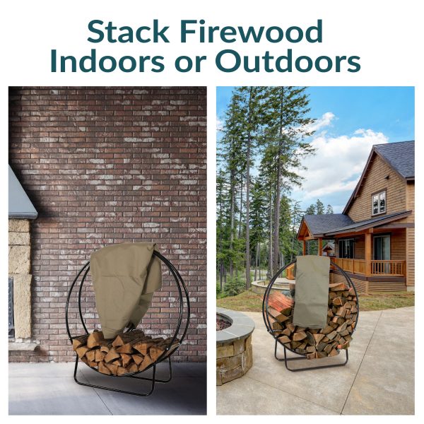 Firewood Log Hoop Rack with Cover - Image 4