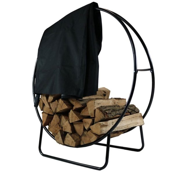 Firewood Log Hoop Rack with Cover - Image 19