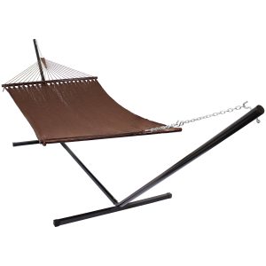 Person Soft-Spun Polyester Rope Hammock with Stand