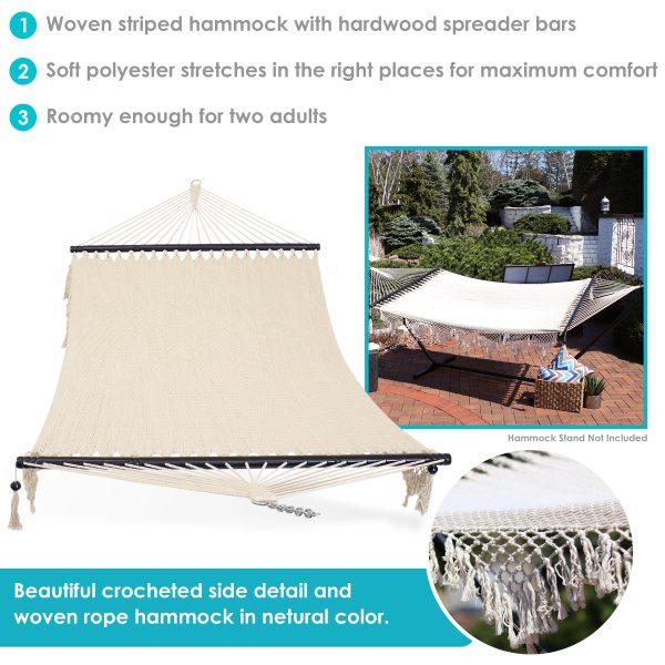 Woven Double Hammock with Spreader Bars - Image 11