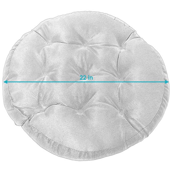 Set of 2 Polyester Tufted Large Round Floor Cushions - Image 3