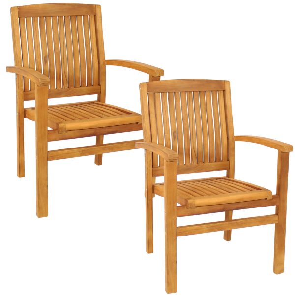 Teak Wood Stackable Outdoor Patio Dining Chair - Image 10
