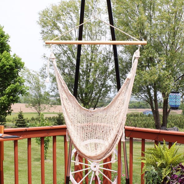 Outdoor Mayan Hanging Hammock Chair - Natural - Extra Large - Image 2