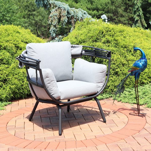 Modern Luxury Patio Egg Chair with Canopy - Image 6
