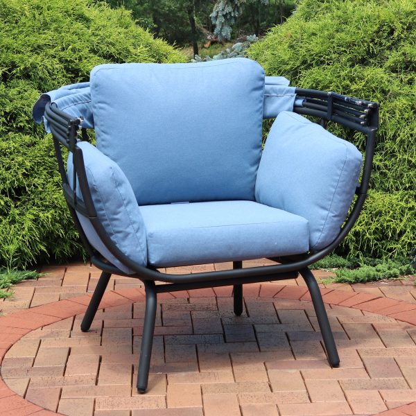 Modern Luxury Patio Egg Chair with Canopy - Image 14