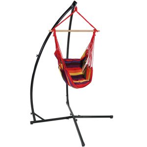 Outdoor Hanging Hammock Chair Swing and X-Stand Set - Sunset